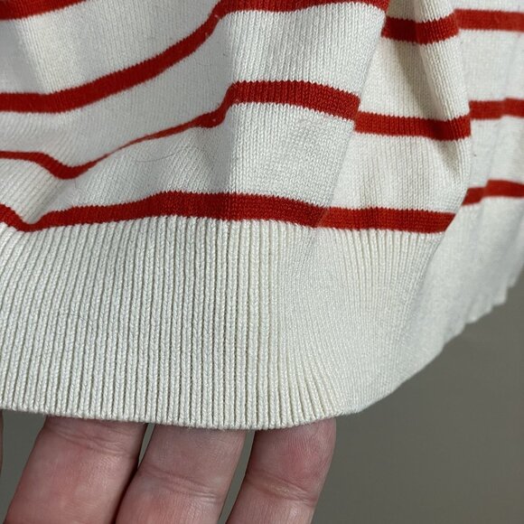 H&M Preppy Sweater Womens XLarge Nautical Coastal Stripe Pullover Short Sleeve - Picture 3 of 7
